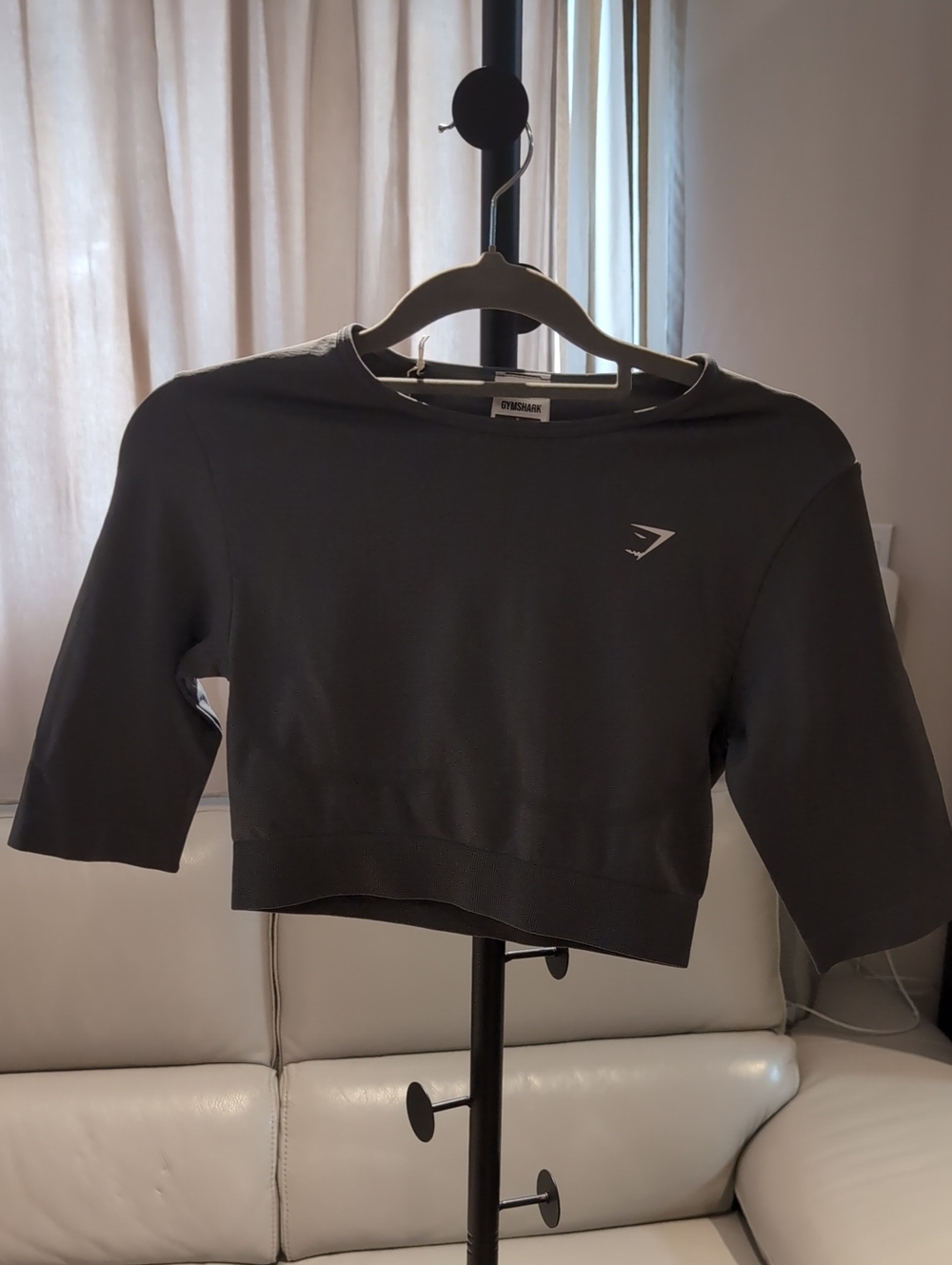 Gymshark Charcoal Cropped Performance Tee